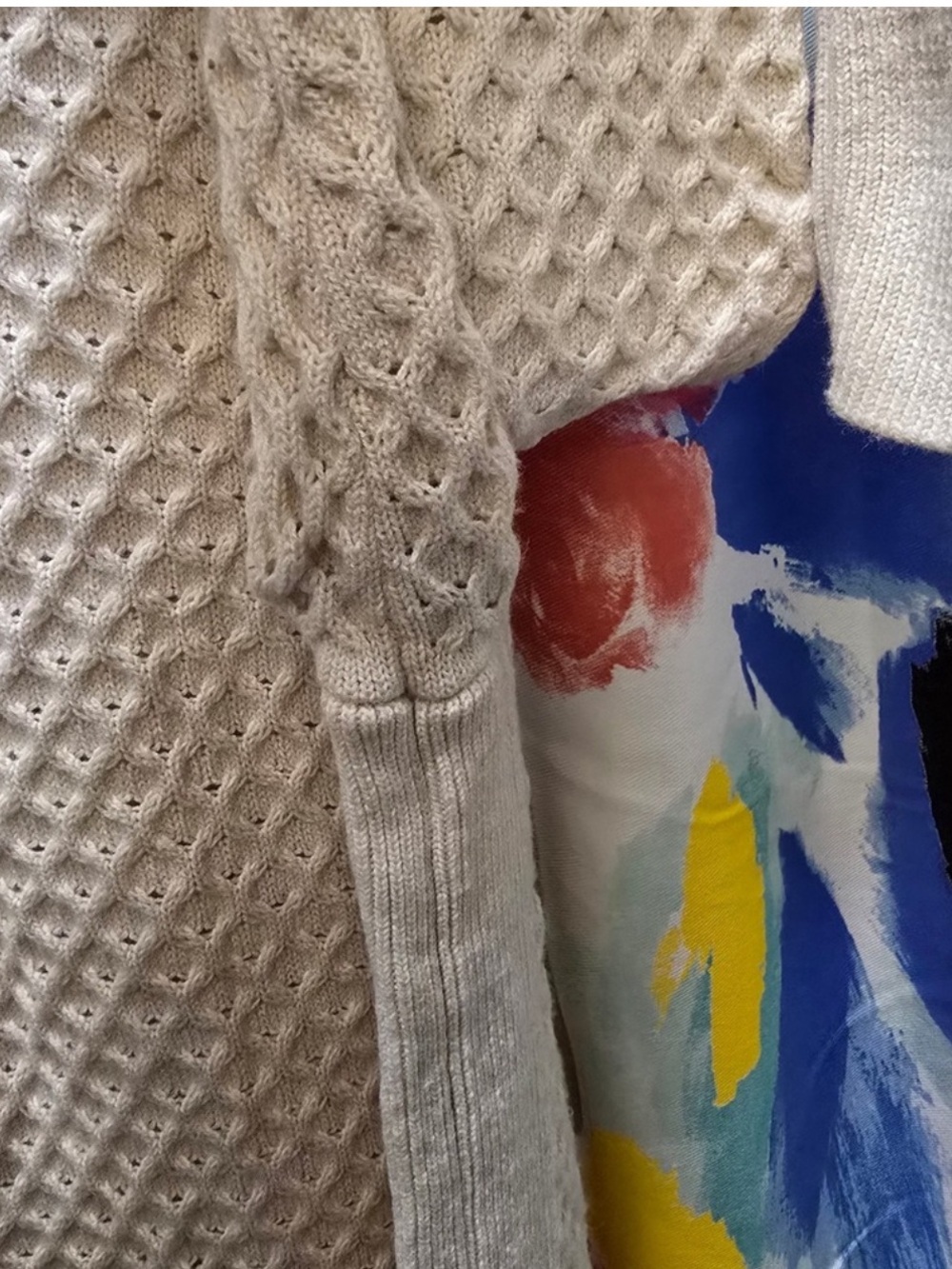 Athleta Women's Cream Knit Long Sleeve Sweater Merino Wool Blend Large - Picture 5 of 13